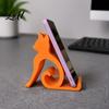 Curly Tail Phone Holder Cute Cat Stand Curled Kitty Desk for Cell Desktop Stand Tablet 3D Printed Universal Office Bedroom Gift Lovers Orange