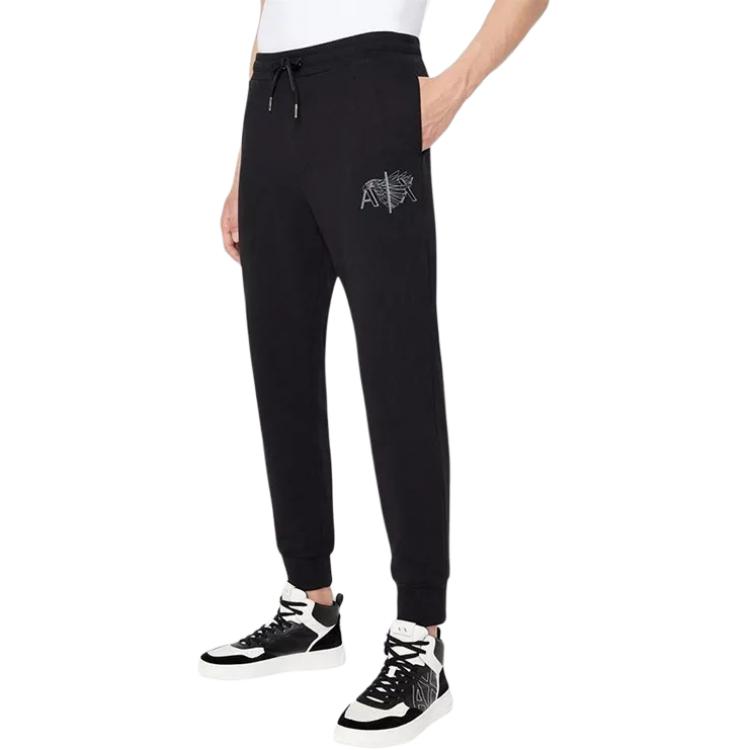 Armani Exchange AE FW22 Knitted Sweatpants Men's Black 6LZPHG-ZJ6RZ-1200