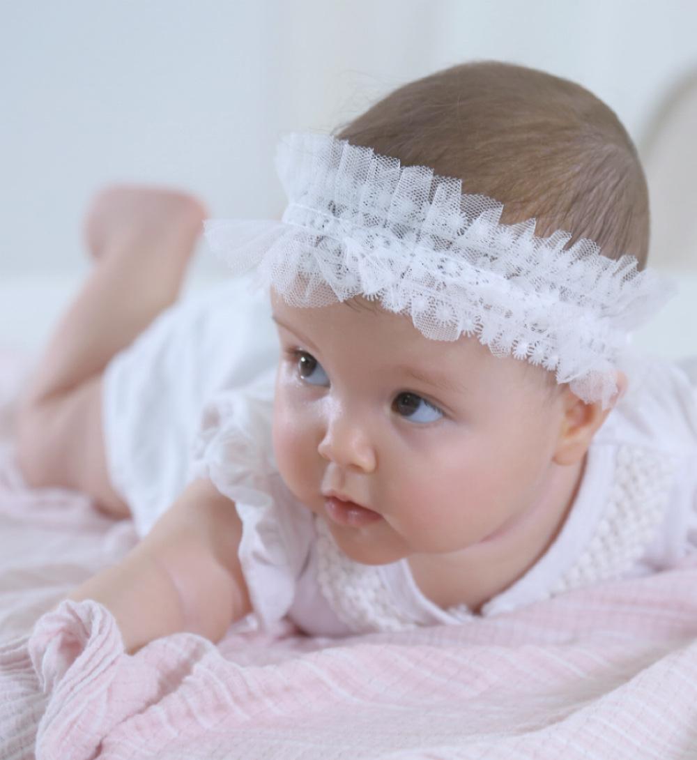 

Кружевная повязка на голову для девочки: Защита родничка, с широкими полями, 0-3 года, аксессуар для фотосъемки на 100 дней, ободок для волос Little Princess Standard