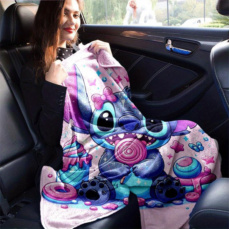 1pc Cute Stitch Printing Blanket - Soft, All-Season Throw for Living Room, Bedroom,Personalized Gift with Adorable Cartoon Design