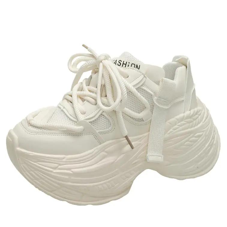 

Мода 8 см Новинка 2024 года Синтетическая Весенняя Мода Женская Удобная Вулканизированная Высокая Платформа Бренд Осенние Сапоги Массивные Кроссовки Лоферы Женская Обувь 34