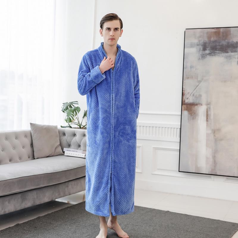 Flanell-Bademantel für Paare: Verdicktes, Überlanges, Übergrößen-Nachthemd für Männer und Frauen