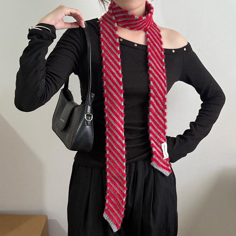 

Американский художественный полосатый милый и пикантный модный женский шарф для стильного осенне-зимнего образа