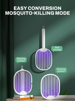 USB Mosquito Killer Multifunctional Mosquito Swatter Upgraded Wall-Mounted Electric Mosquito Swatter Triple-layer Mosquito Lamp