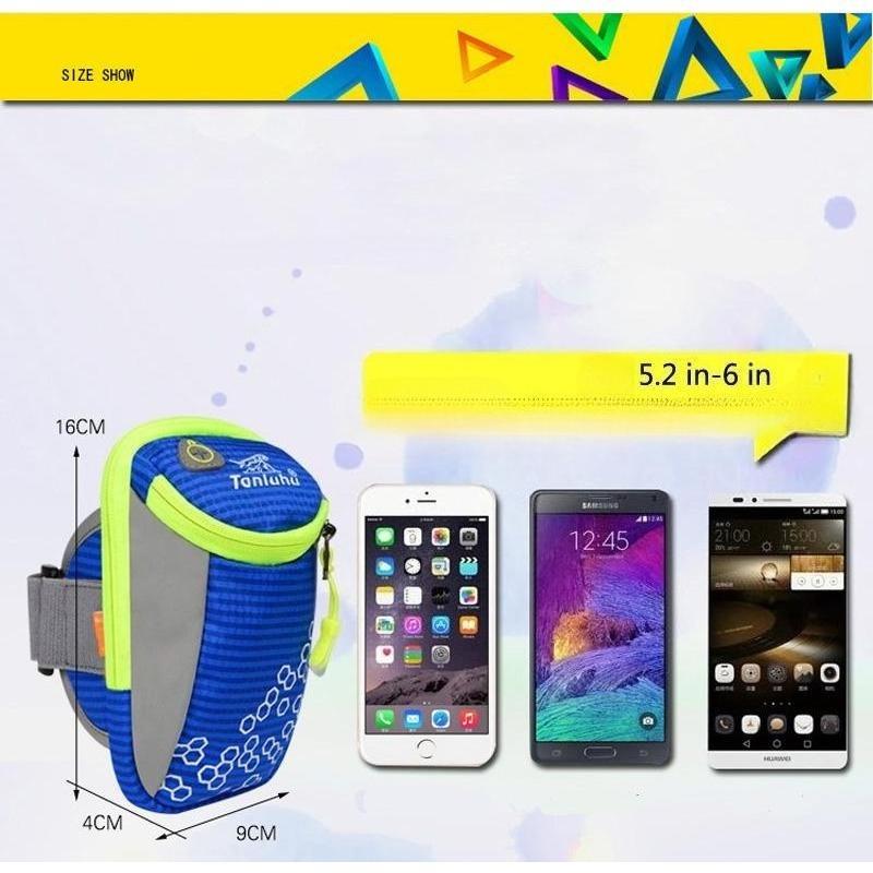6in Outdoor Sport Running Arm Bag Wrist Pouch Exercise Jogging Gym Adjustable Waterproof Phone Arm Bag for Phone Keys