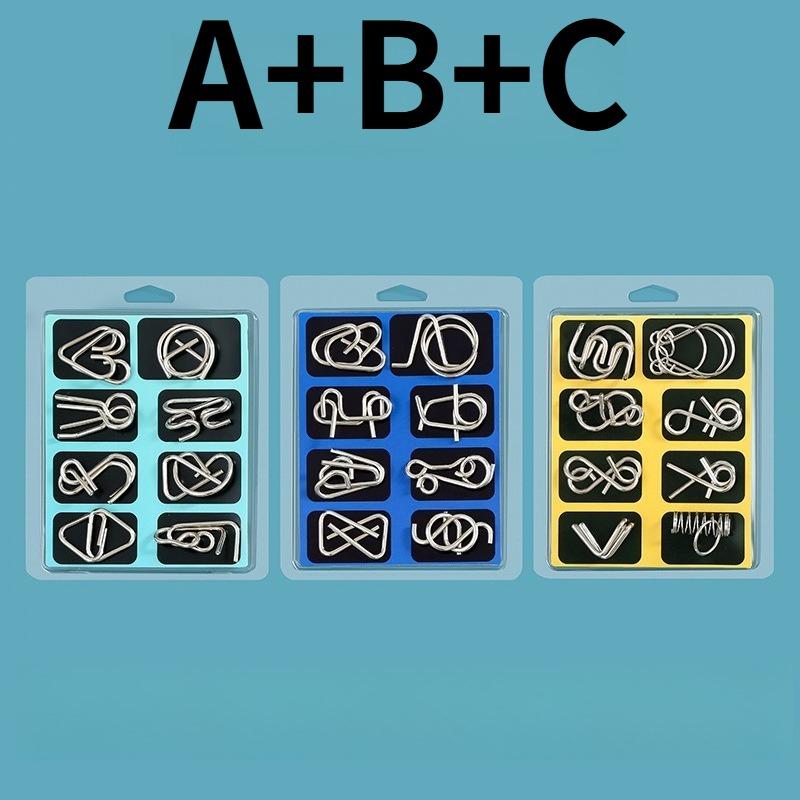 Metal Wire Mind Brain Teaser Puzzles Metal Montessori Puzzle Toys Children Adults Interactive Reliever Educational Toy
