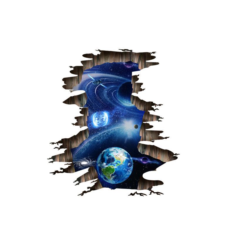 3D-Wandaufkleber „Weltraum, Planeten, Erde“, kosmische Aufkleber, Wandaufkleber für Kinder, Spielzimmer, Schlafzimmer, Decke, Boden, Weltraum, Galaxie, Planeten