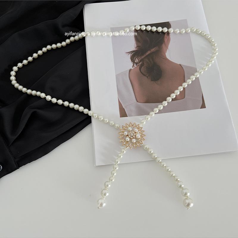 

Pearl Waist Sophisticated Chain For Women With Elegant Designs And Details Rhinestone Gold Pearls