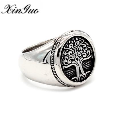 Vintage Tree of Life Christmas Tree Titanium Ring