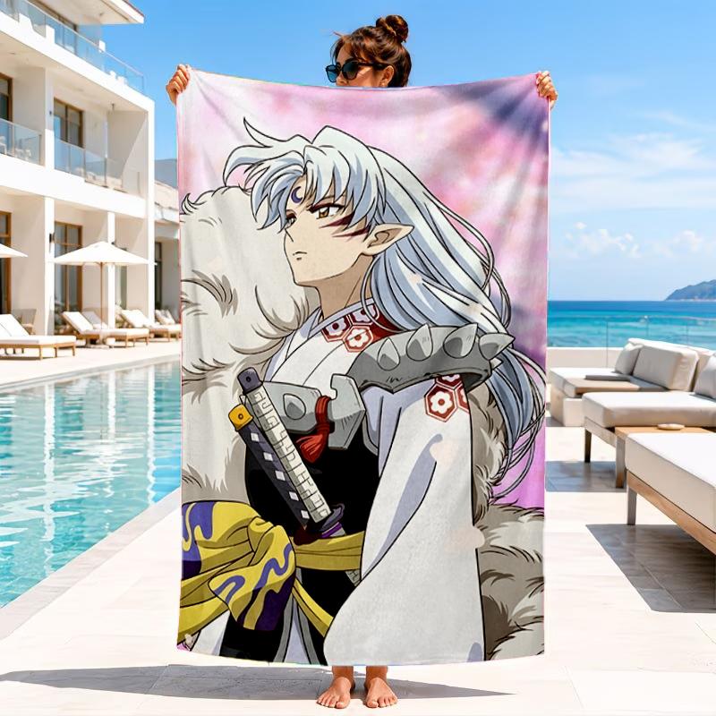 Anime Sessho-maru  Beach Towel, Microfiber Beach Towel, Perfect For Pool, Beach, Travel, Home Decor Beach Party Fan Gifts