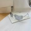 Fashion Curve Shape Rimless Sunglasses Women UV Protection Stylish Sun Glasses for Outdoor Travelling Men