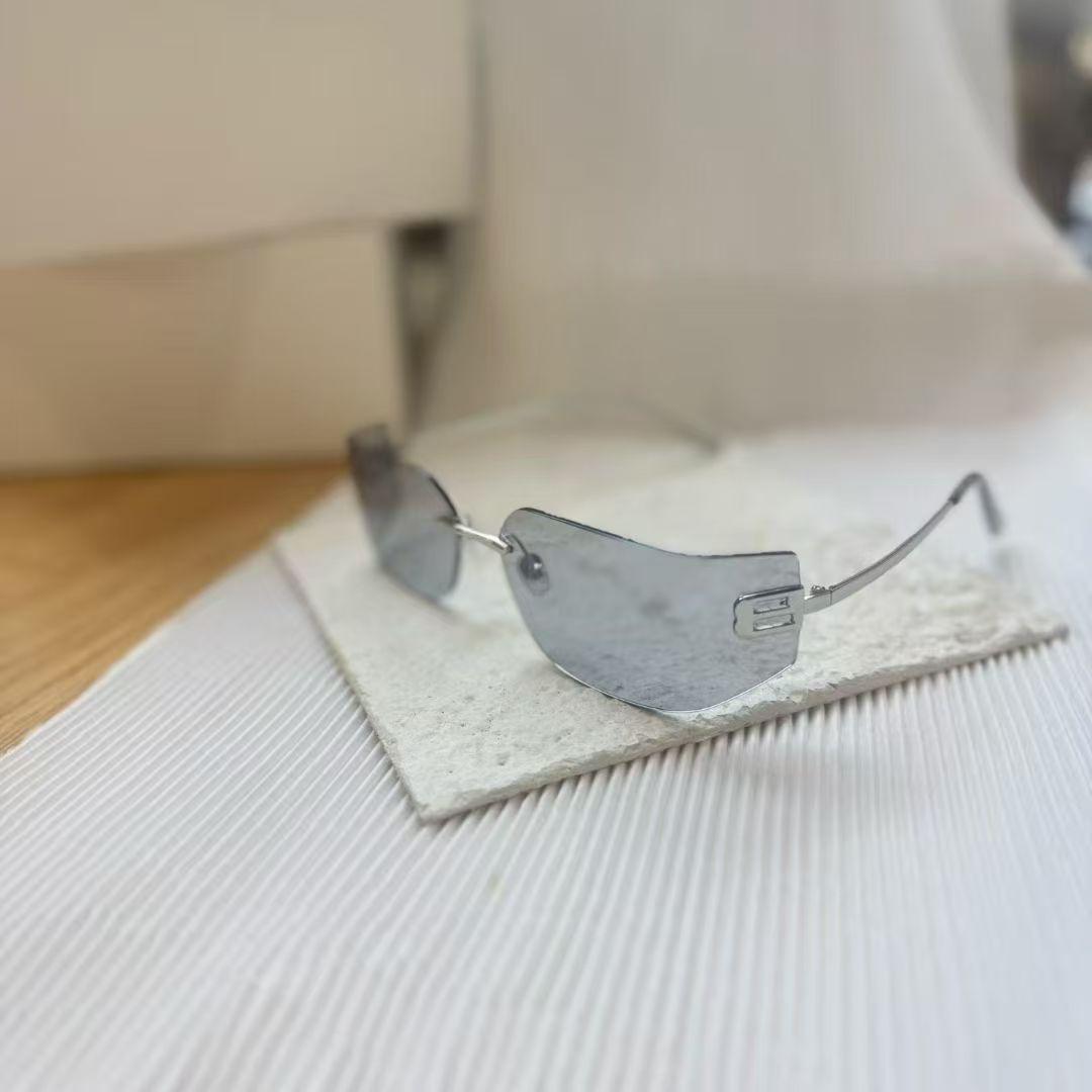 

Curve Shape Rimless Sunglasses Women Fashion Stylish Uv Protection Sun Glasses Women Outdoor Travelling Men Sun Glass