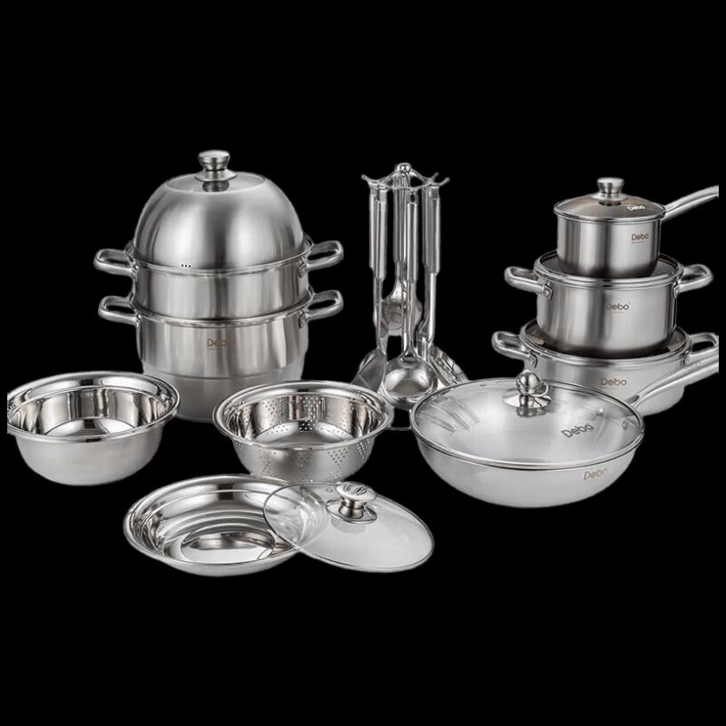 

Debo DEP-DZ283 Thompson 24-Piece Stainless Steel Cookware Set