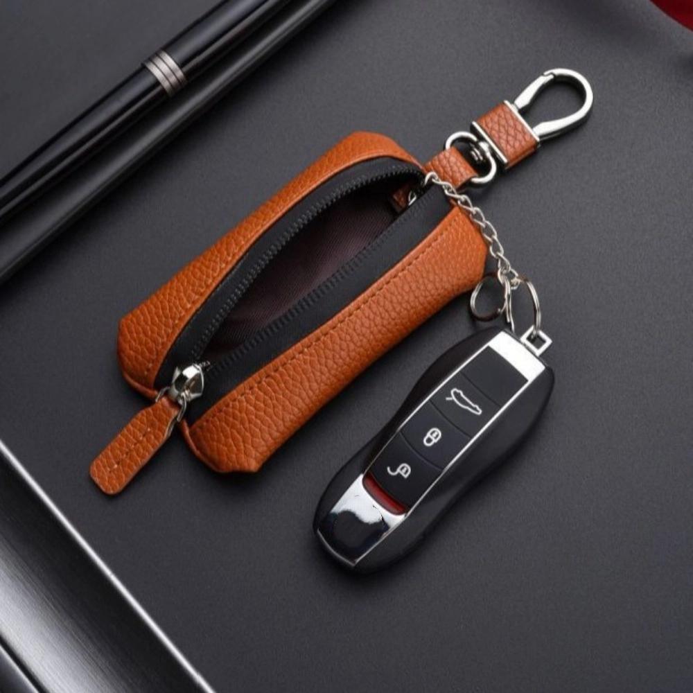 Luxury Leather Key Case Large Capacity Keychain Holder Universal Mini Storage Bag  Home