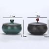 European Ceramic Ashtray with Lid Kiln Glazed Desktop Ashtray Retro Ashtray Ornaments Creative Home Anti-fly Ash Storage Box
