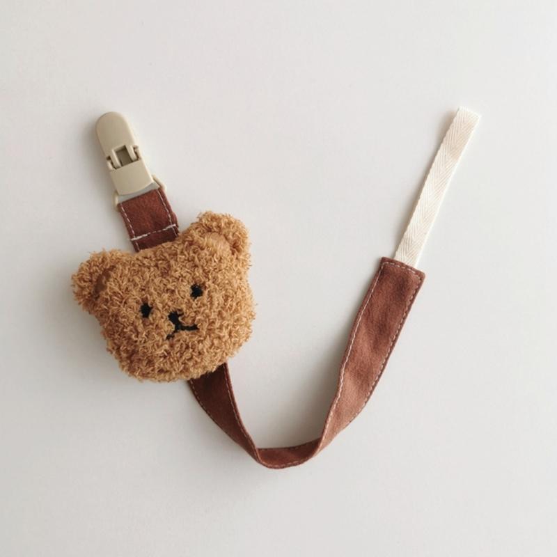 Pacifier Chain Plush Pendant Pacifier Clip Holder Soft Plush Bear Crib Hanging Decorations Infant Pacifier Accessories
