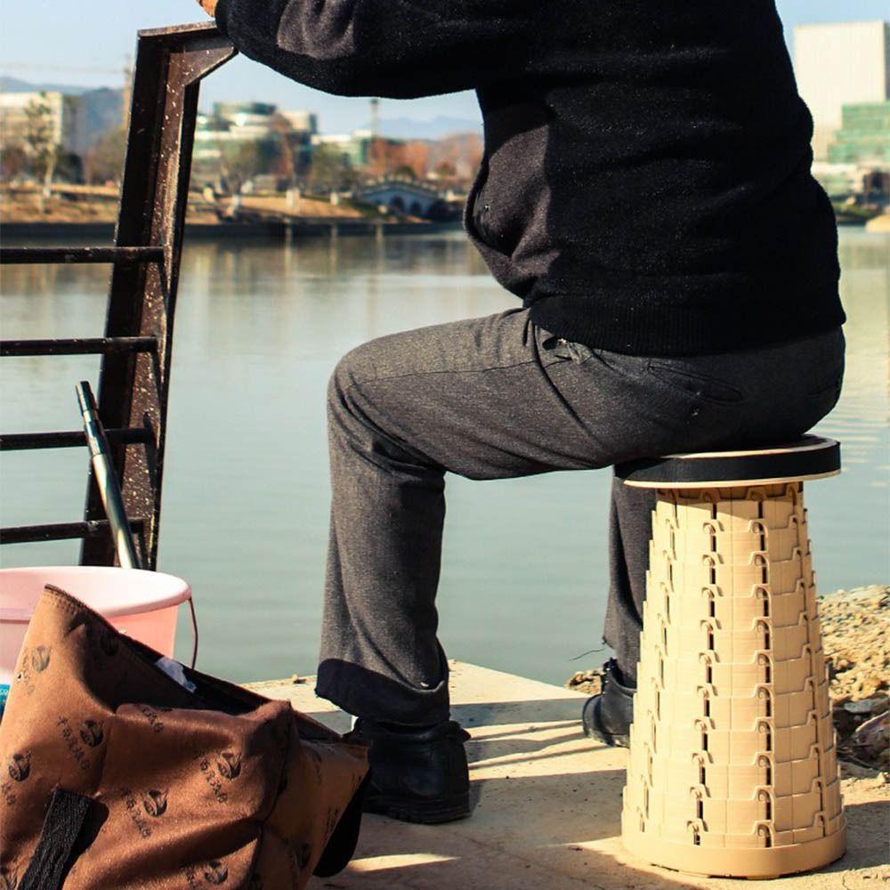 Soft Rubber Seats Telescoping  Folding Stool Collapsible Foldable Retractable Stool  Adult
