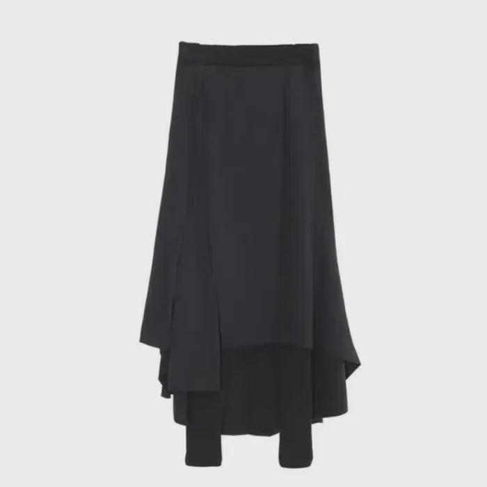 Unregelmäßige mehrlagige Rockhose für Damen Herbst/Winter 2023 – Nischendesign, große Größe, falscher zweiteiliger Stil.