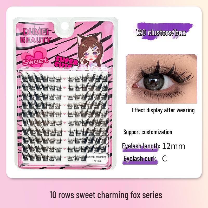 10-Row Autumn Leaf & Sunflower Faux Eyelashes - Flat, Glue-Free