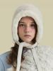 Poejidam Fur Trim Bonnet Hat In Cream Wing