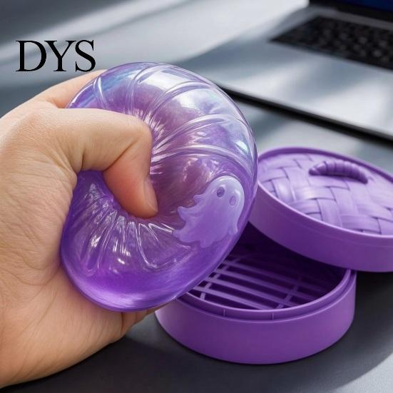 Mini Steamer Pretend Play Set Ghost Dumpling Stress Ball with Steamer, Maltose Slow Rising Squeeze Toy, Interactive Food Shape Toys Halloween