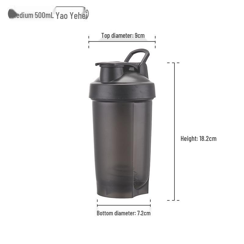 500ml Portable Plastic Shaker Cup with Handle - Outdoor Fitness & Protein Powder Mixer with Custom Logo