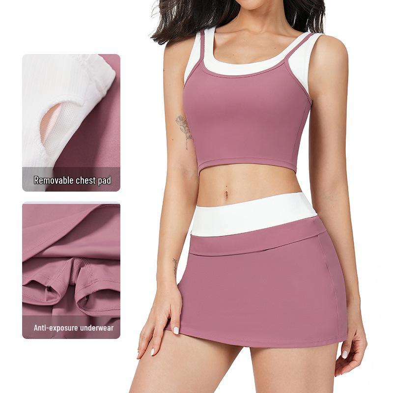 Completo da Yoga da Donna Transfrontaliero: Color Block Nude Feel, Vita Alta Costolata, Abbigliamento Sportivo Fitness Versatile