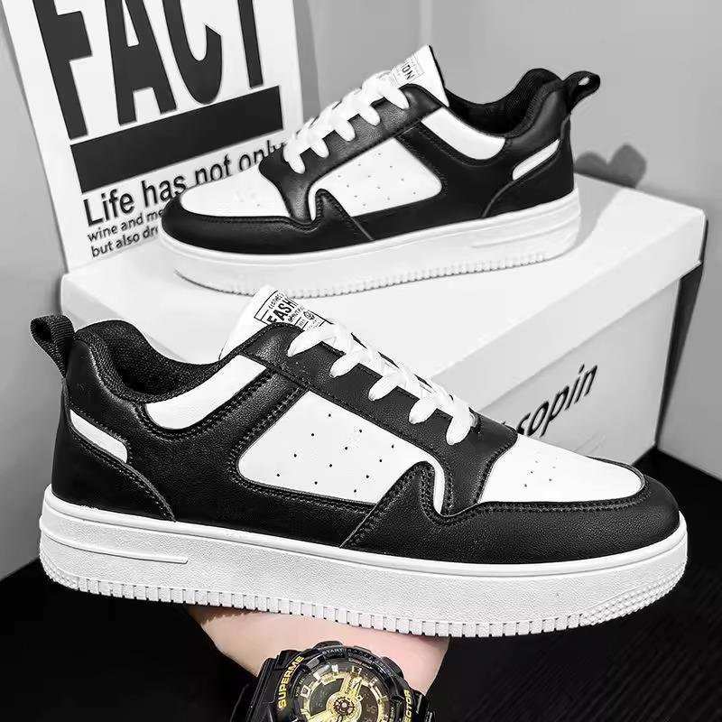 Men's Spring Breathable White Korean-Style Chunky Sneakers