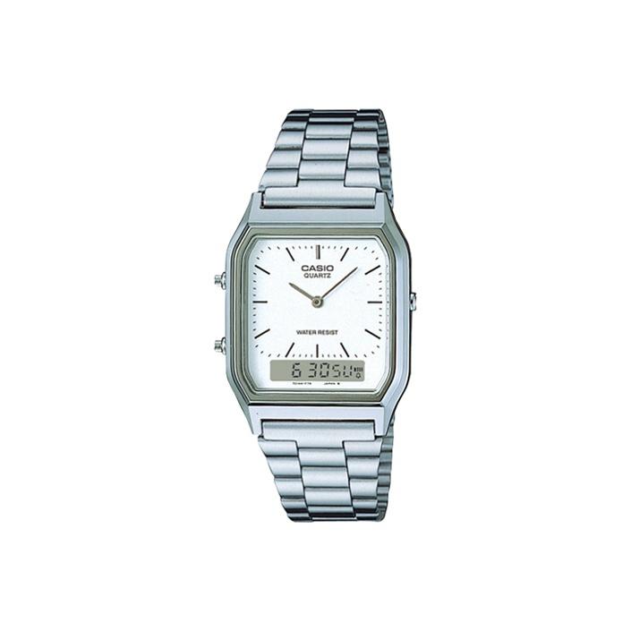 CASIO Men YOUTH White Watch AQ-230A-7DMQYES Silver Strap