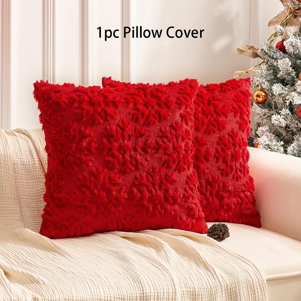 

Snowflake Print Christmas Snowflake Pillow Cover Christmas Decoration Props Home Cushion Cover червоний