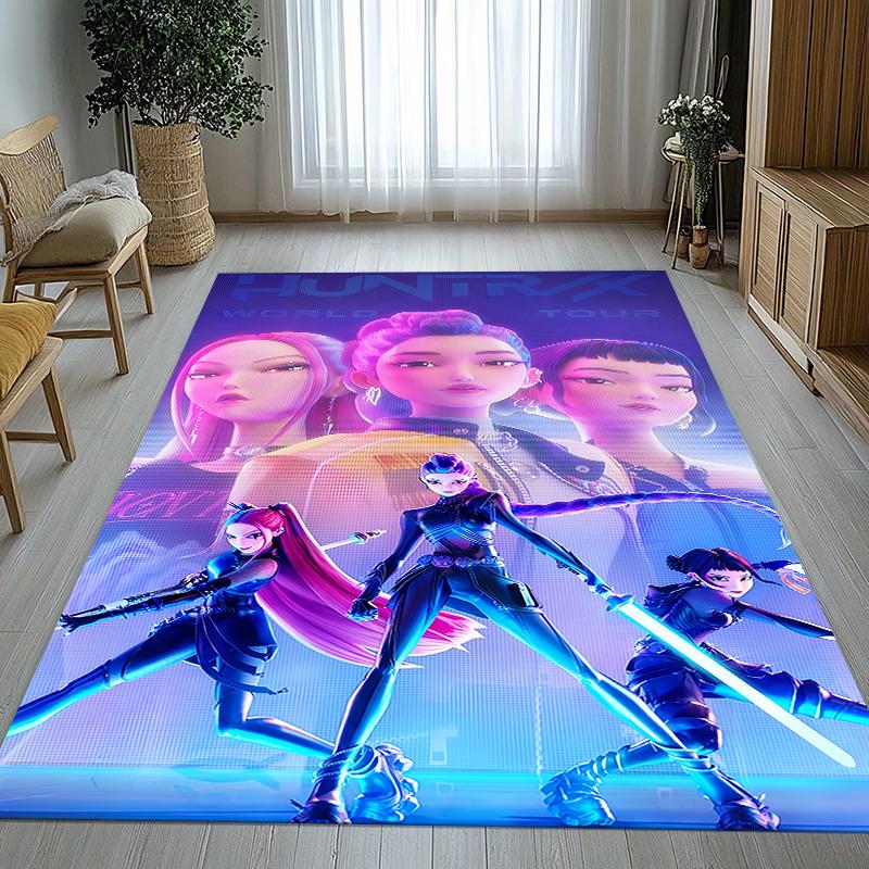 K-Pop Demon Hunters Golden Saja Boys Living Room Non-Slip Area Rug Soft Carpet for Bedroom Playroom Sofa,Home Decor Doormat