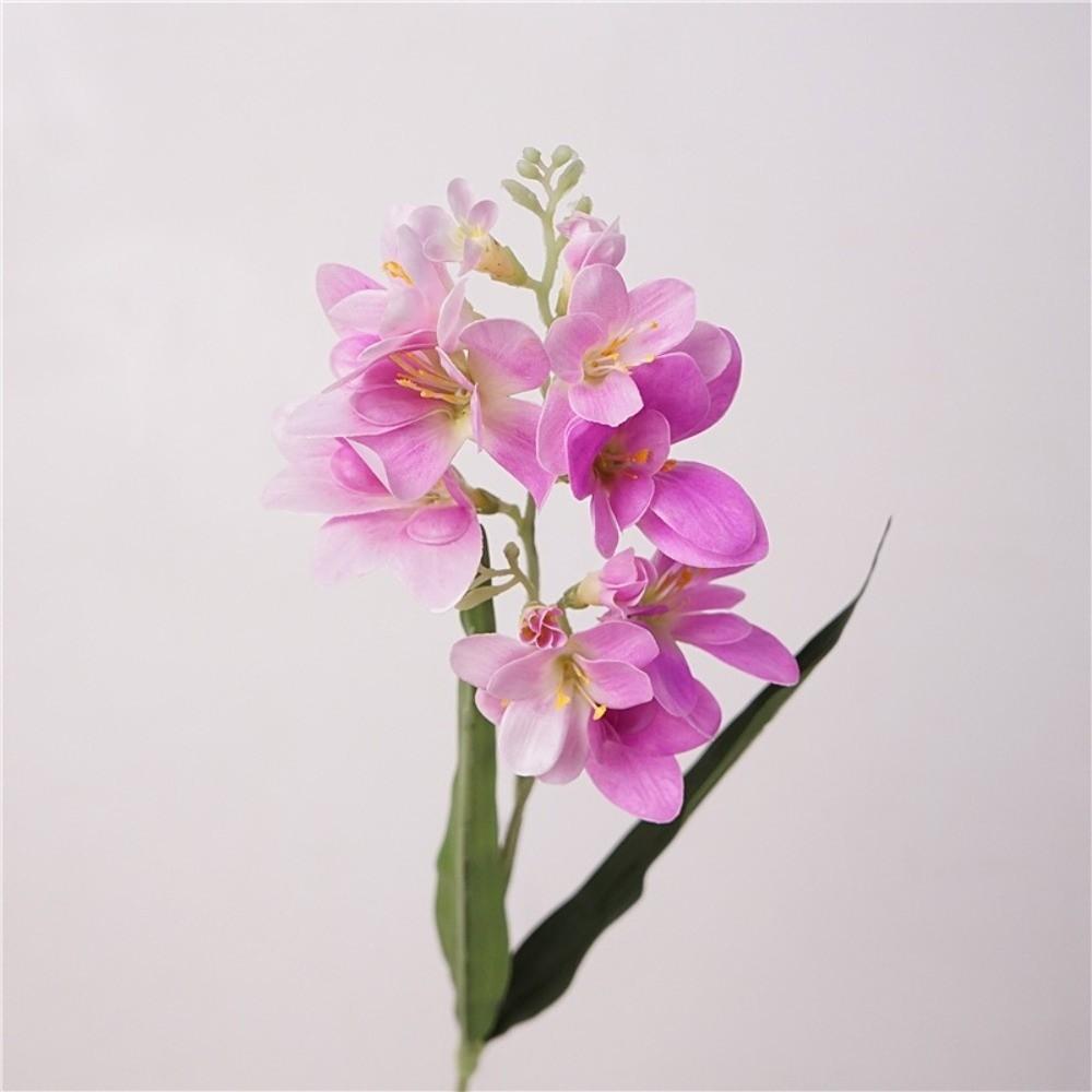 Decor Realistic Artificial Vanilla Orchid Flower 3D Durable Silk Flower Moisturizing Texture Fake Flower Wedding Arrangements