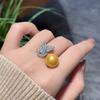 Inlaid Imitation Pearl Flower Ring Women'S Opening Full Of Diamonds Zircon Flowers Fresh And Elegant Ring Jewelry