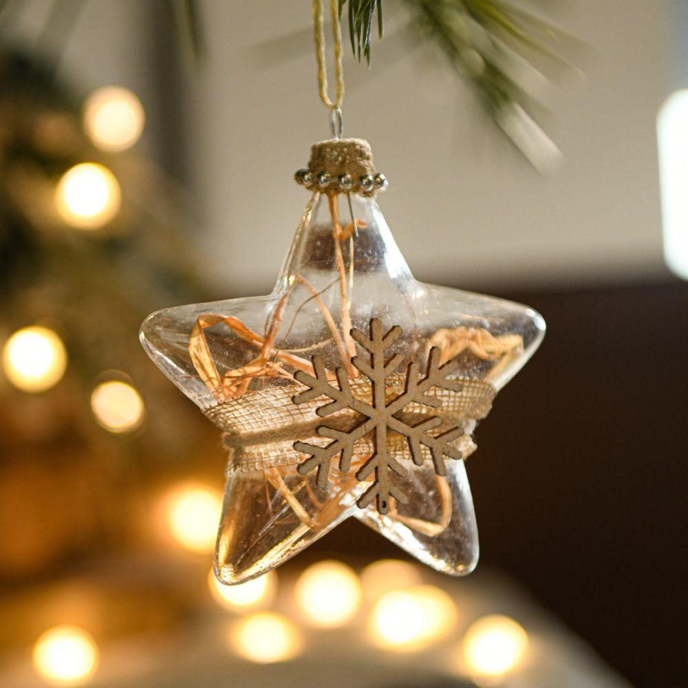 Glitter Finish Hanging Ball Decor Crystal Glass Christmas Tree Decorations Home Festive Decoration