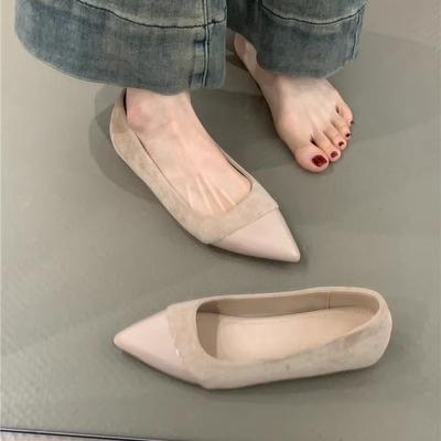 Sanfte Fee Einzelne Schuhe Temperament elegant Wildleder mit Rock Spitz zulaufende Schuhe mit innerem Absatz