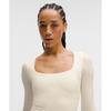 Lululemon Wundermost Ultra Soft Nulu Square Neck Long Sleeve Shirt Coconut Ivory