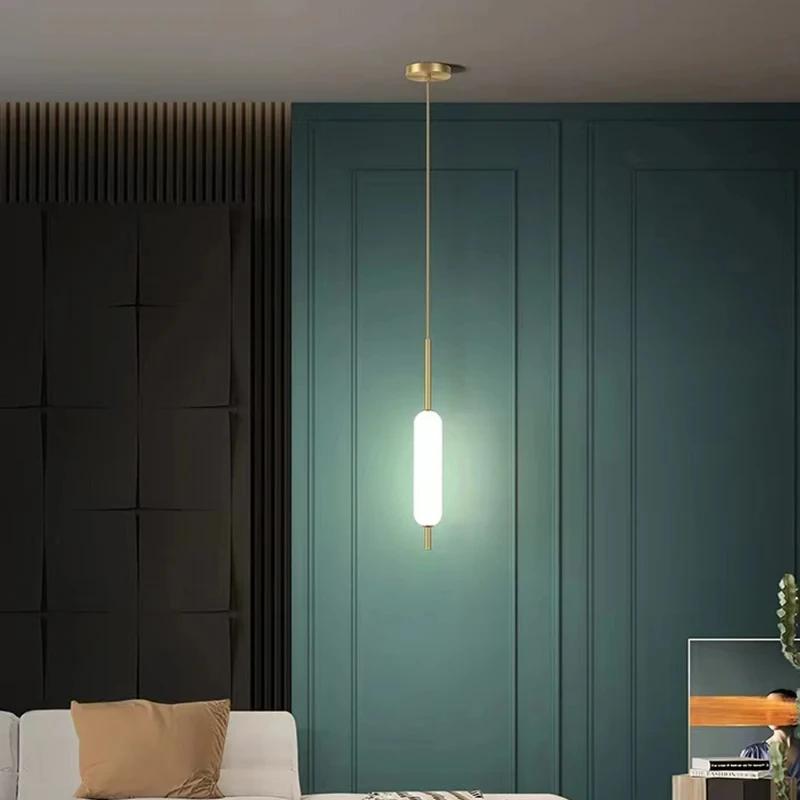 Nordic Creative Restaurant Pendant Lights Metal Glass Single Double Headed Home Decoration Bedroom Bar Corridor Staircase Light