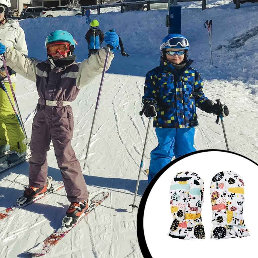 1 Paar Kinder Schnee Ski Handschuhe Winddicht Wasserdicht Winter Outdoor Sportarten Reiten Radfahren Klettern Angeln Skifahren Eislaufen Fäustlinge