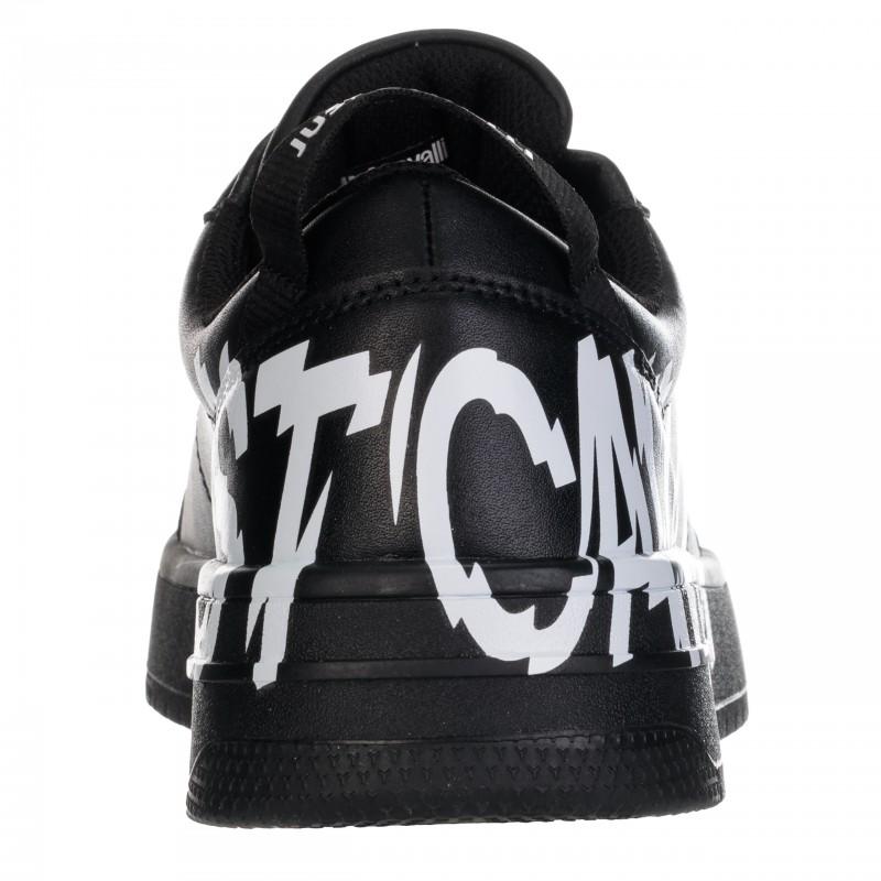 Just cavalli men's leather sneakers black azula - Size: 44
