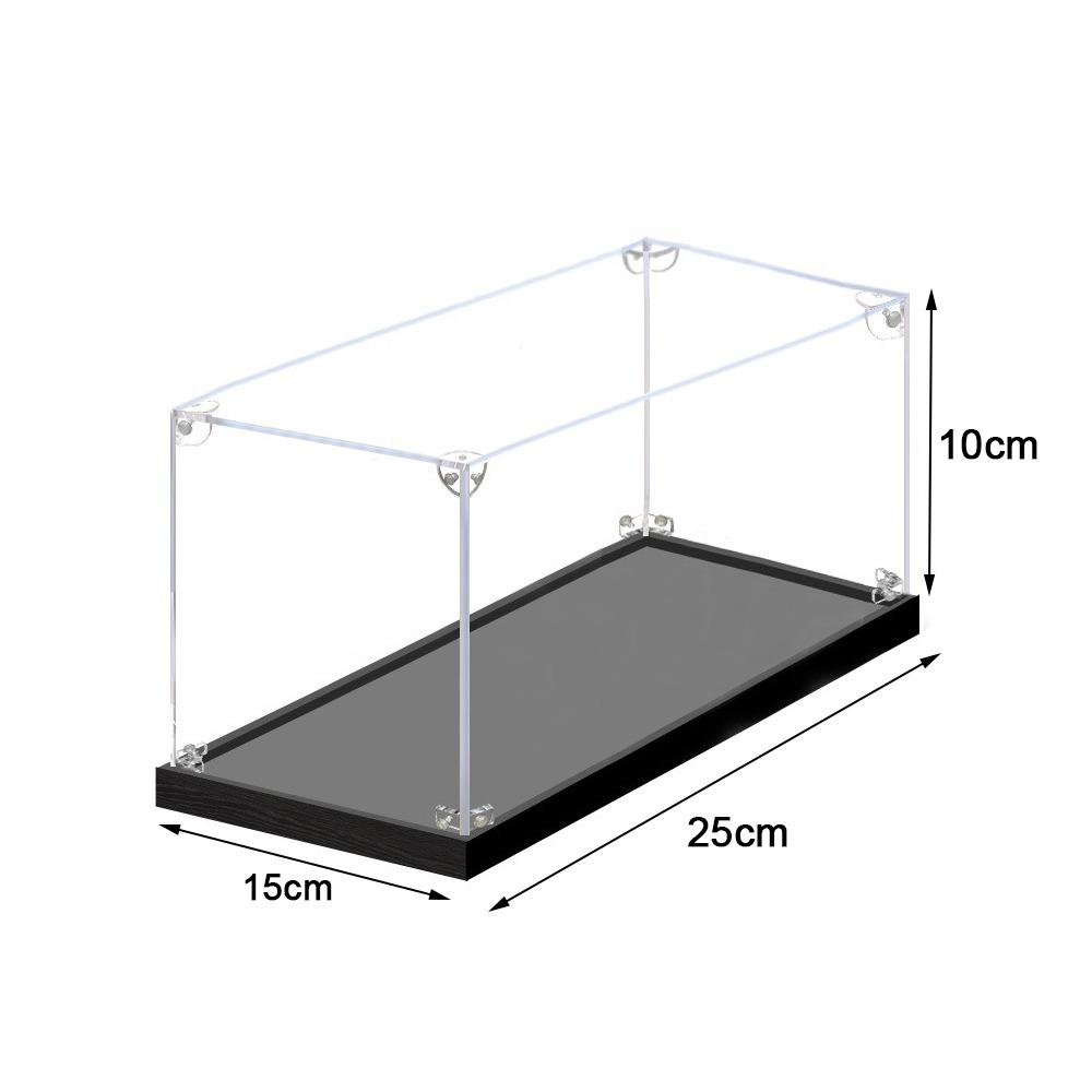 Transparent Acrylic Acrylic Display Case Stackable Design Wooden Bottom Dustproof Cover No-glue Assembly Display Box