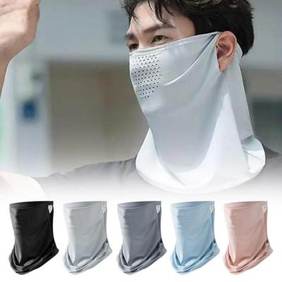 Protección UV Unisex para exteriores, cubierta para el cuello, babero deportivo a prueba de sol, máscara de seda de hielo, cubierta para la cara, cubierta para el cuello, protector solar, bufanda para la cara