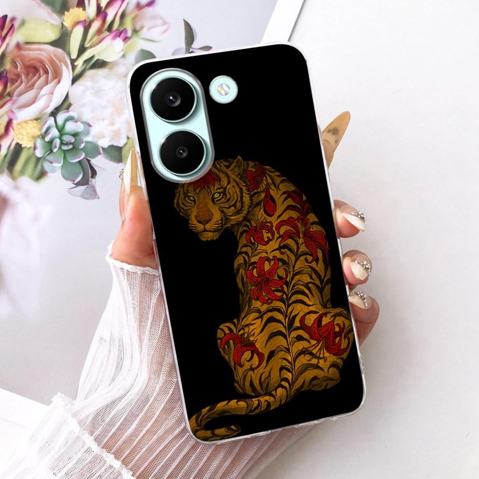 6.59'' Case For Xiaomi Poco X8 Pro 5G Cover Transparent Fashion Flowers Cute Cat Cool Painted Soft Casing 2511FPC34G