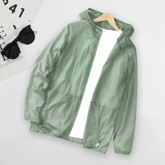 בגדי הגנה מפני השמש צבע אחיד דקים במיוחד נושמים שרוולים ארוכים רפויים עמידים בפני קרינת UV קרדיגן קיץ ספורט חוץ דיג מעיל עם קפוצון בגדי גברים