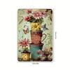 Vintage Metal Sign Floral Pots Butterfly Design Home Decor