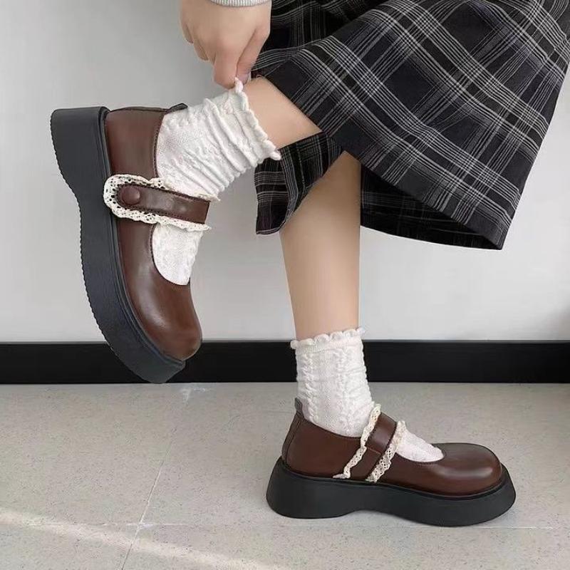 Fashion New Vintage Mary Jane Small Leather Shoes 2024 Spring and Autumn Thick Sole Versatile Design Feel Single Shoe Zapatos De Mujer