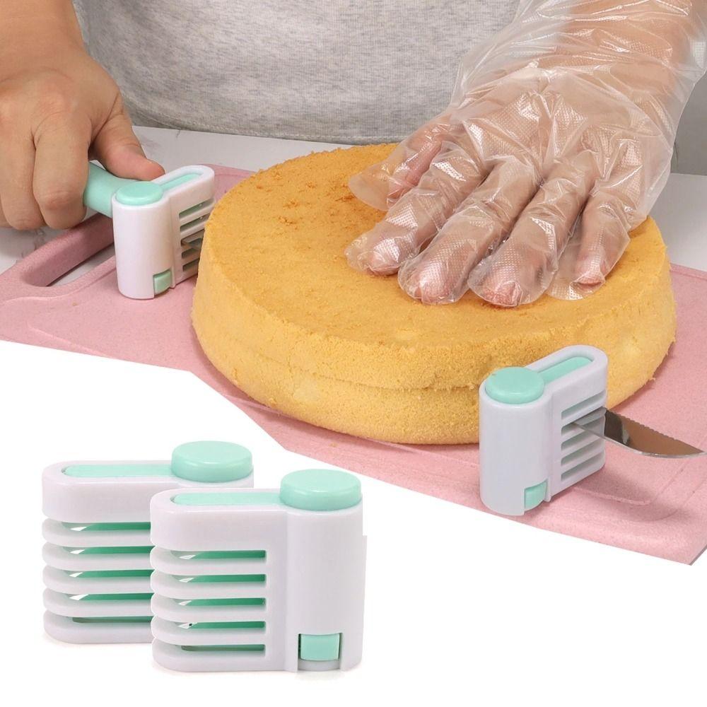 2Pcs Even Cutting Design Cake Slicing Helper Toast Divider Tool Homemade Baking Making