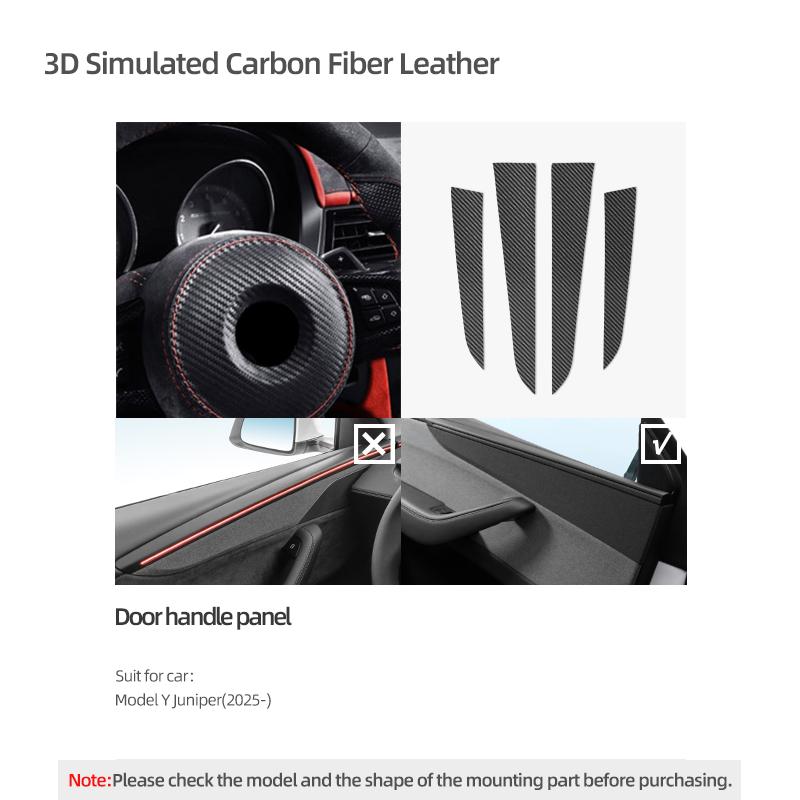 Betterhumz For Tesla Model Y Juniper 2025- Made of Alcantara Door Strip Decoration Trim Stickers Car Interior Tuning Accessories
