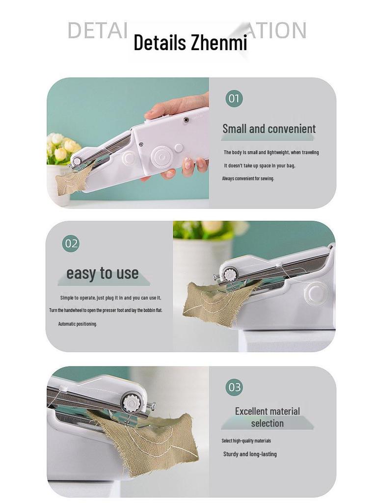 Portable Handheld Mini Electric Sewing Machine - Multifunctional Household Stitching Tool
