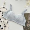 Girls floral underwear, women's small breasts gather without steel rings, close secondary breasts, anti-sagging student bra cover, cream blue