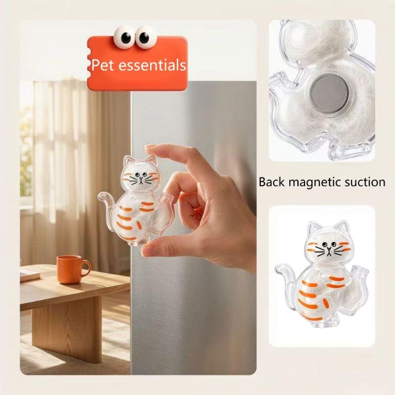 Fridge Magnet with Clear Vase for Keepsakes,Pet Hair,Flower Display Cats Whiskers Holders Refrigerator Magnet Decors